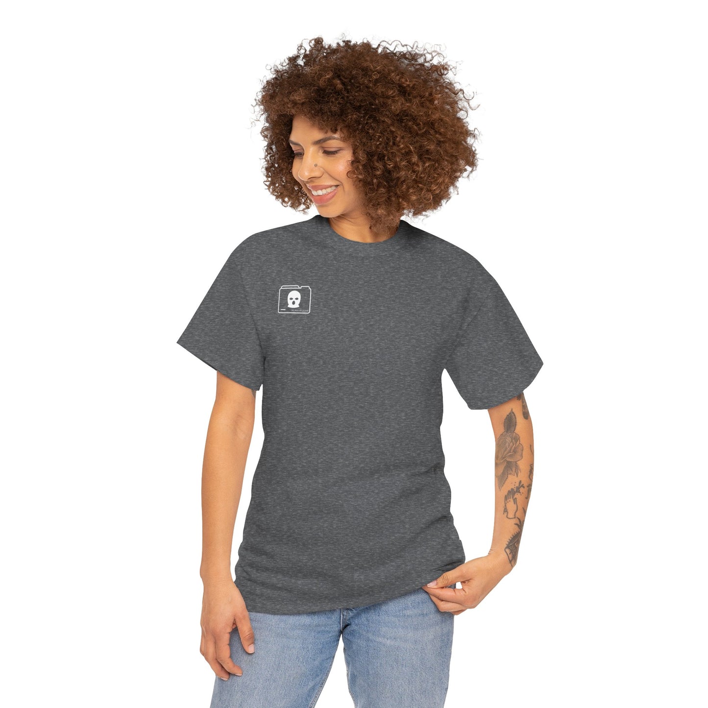 WHITE 3D Patriot Small Logo with Guillotine - Unisex Heavy Cotton Tee
