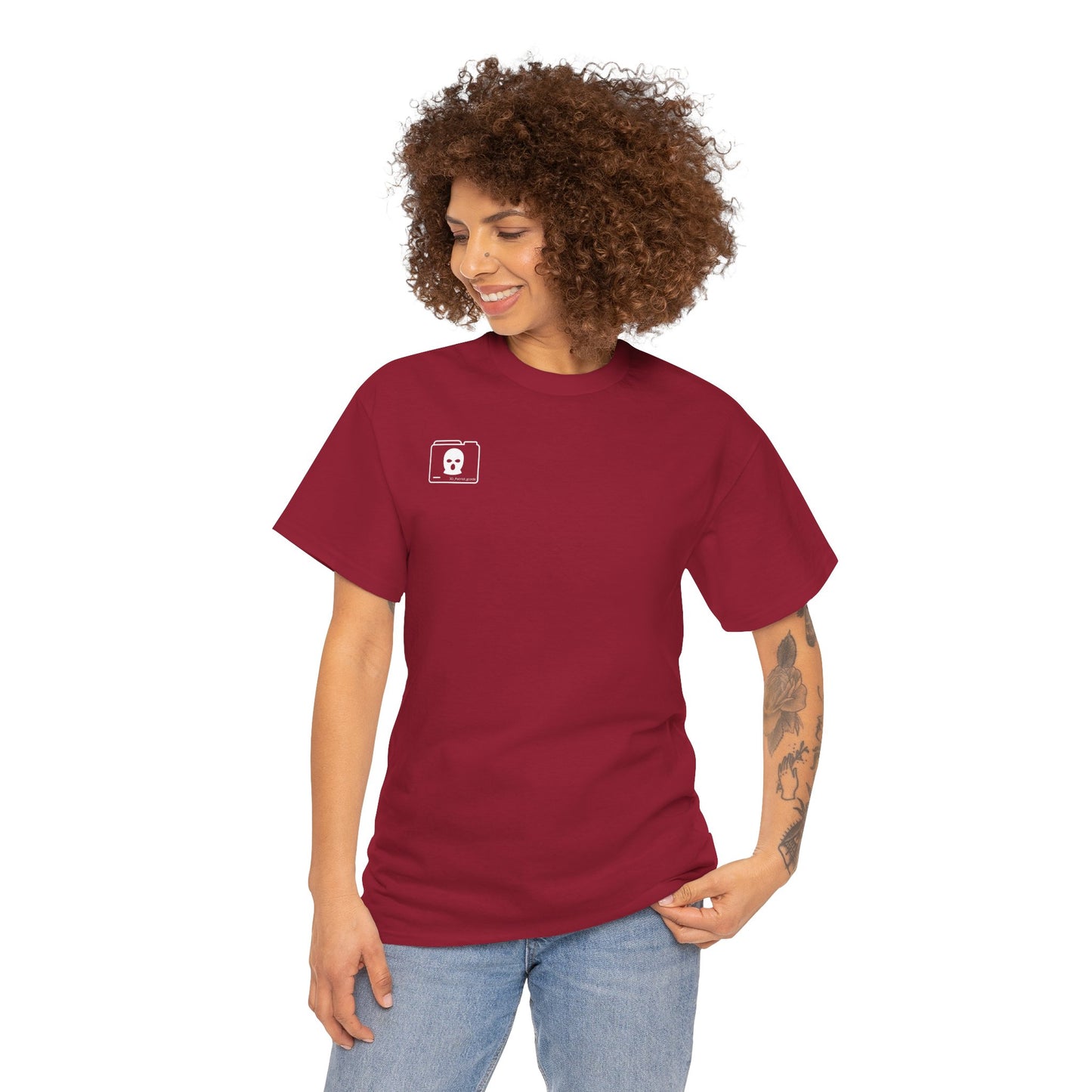 WHITE 3D Patriot Small Logo with Guillotine - Unisex Heavy Cotton Tee