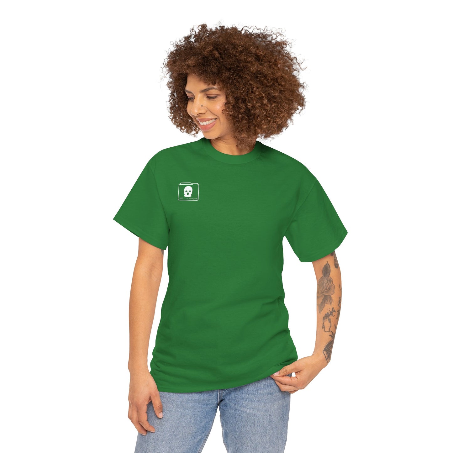 WHITE 3D Patriot Small Logo with Guillotine - Unisex Heavy Cotton Tee