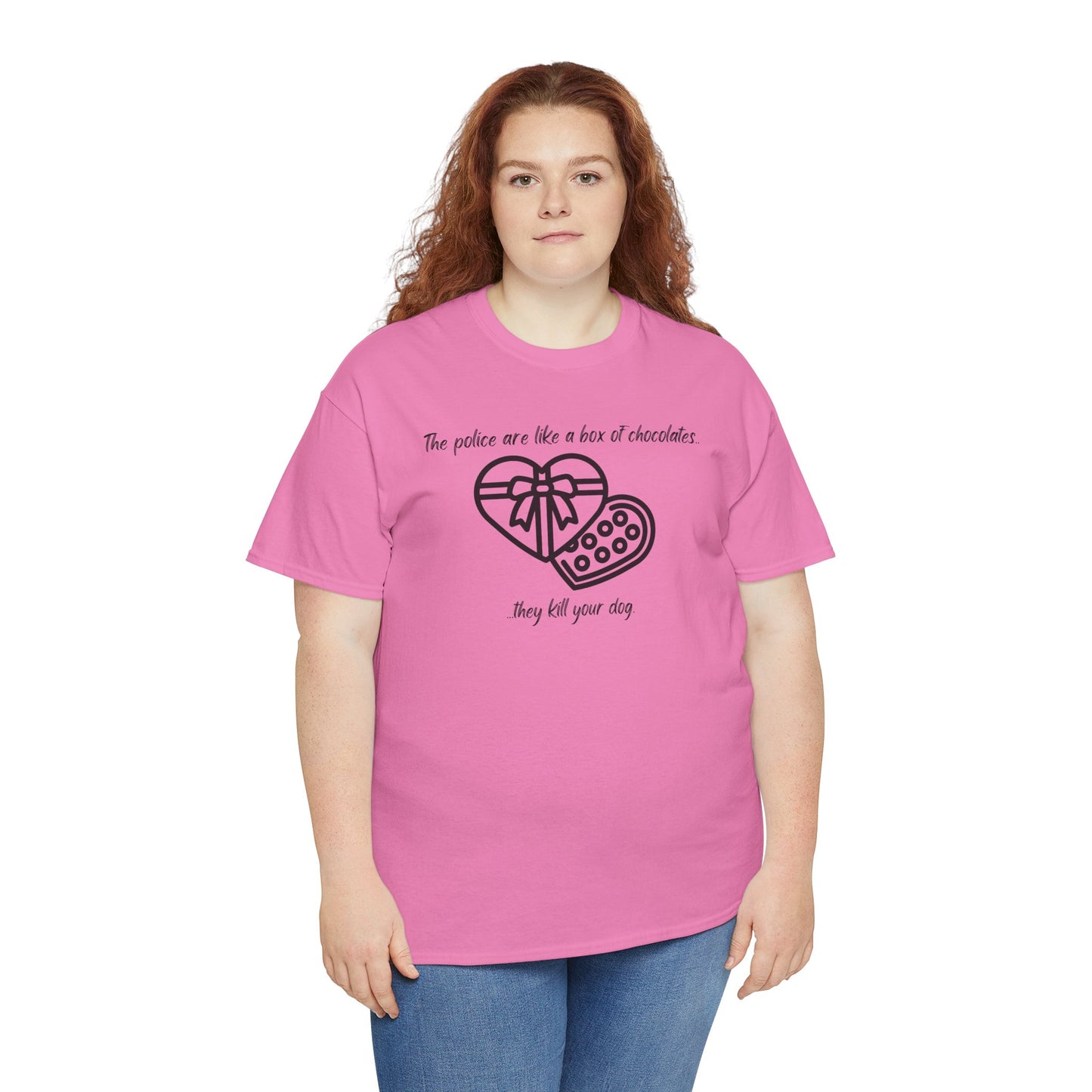 Police are like a box of chocolates - Unisex Heavy Cotton Tee