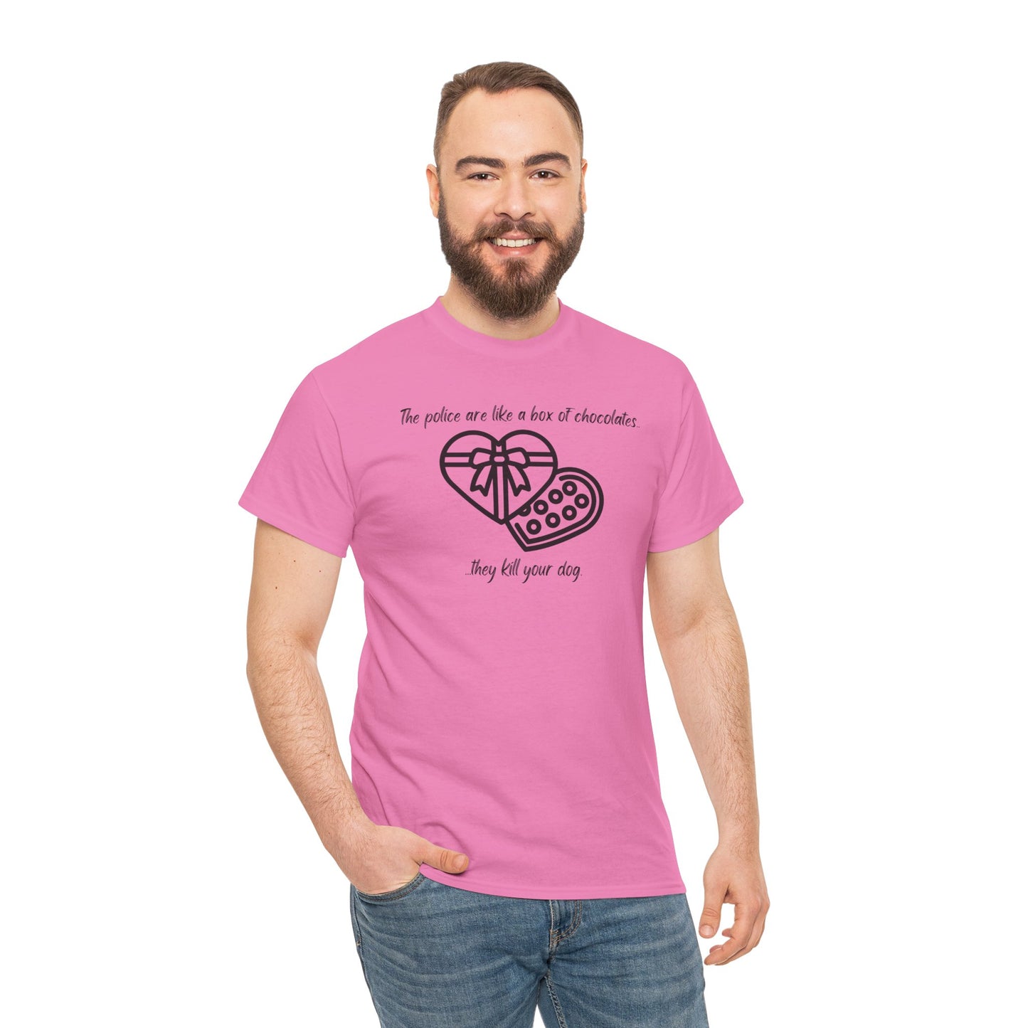 Police are like a box of chocolates - Unisex Heavy Cotton Tee