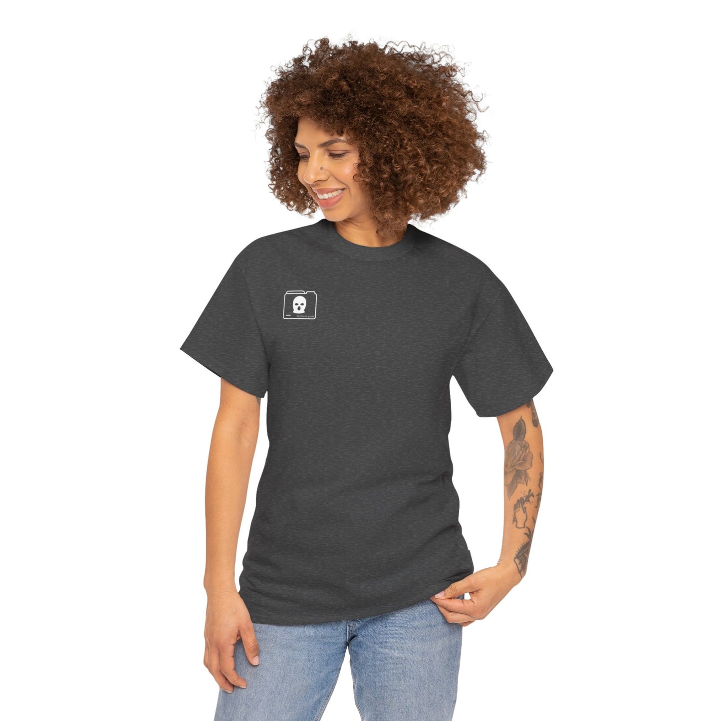 WHITE 3D Patriot Small Logo with Guillotine - Unisex Heavy Cotton Tee
