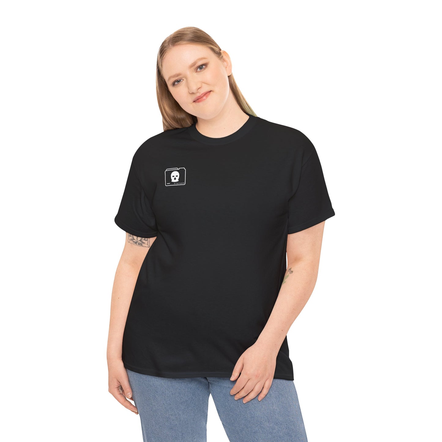 WHITE 3D Patriot Small Logo with Guillotine - Unisex Heavy Cotton Tee