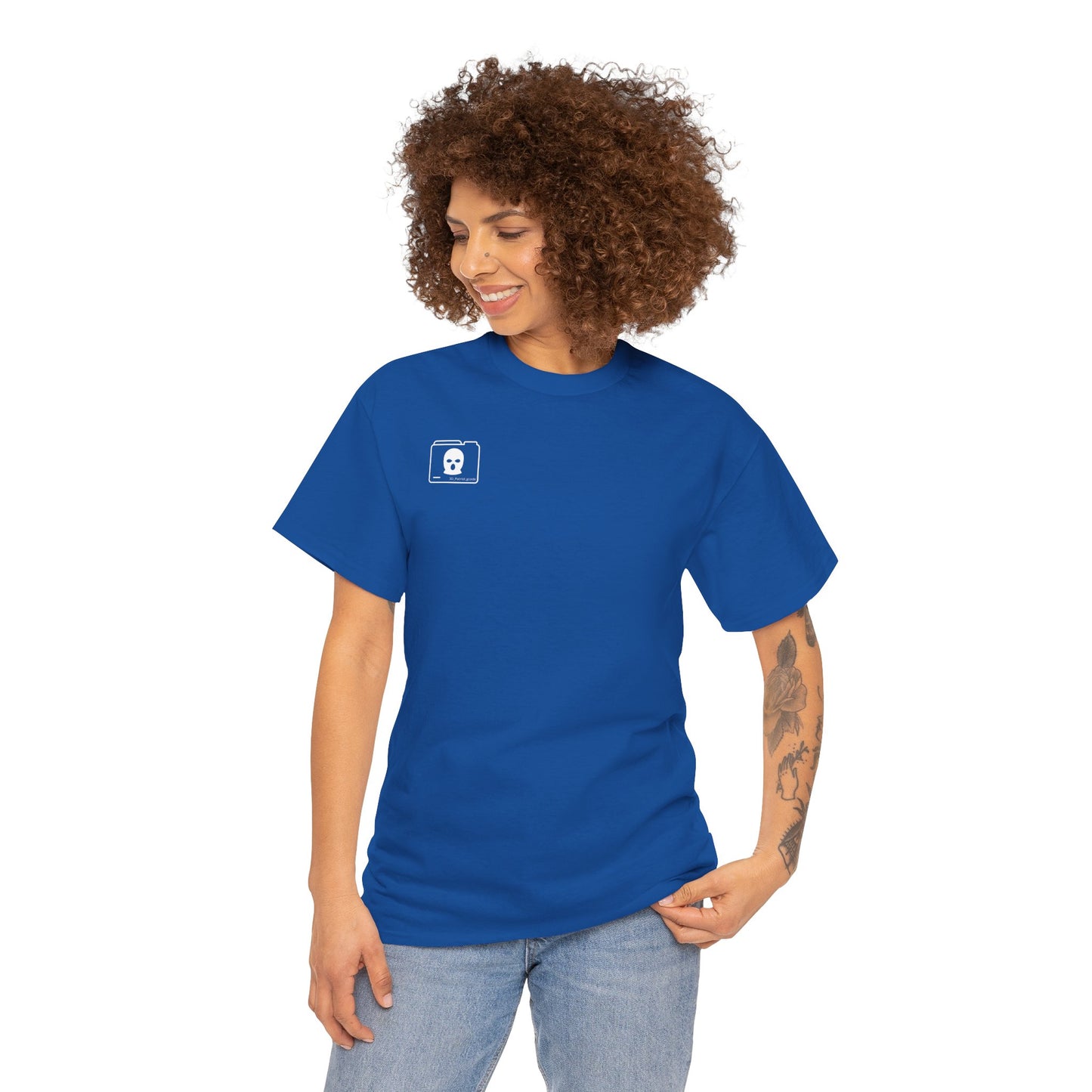 WHITE 3D Patriot Small Logo with Guillotine - Unisex Heavy Cotton Tee