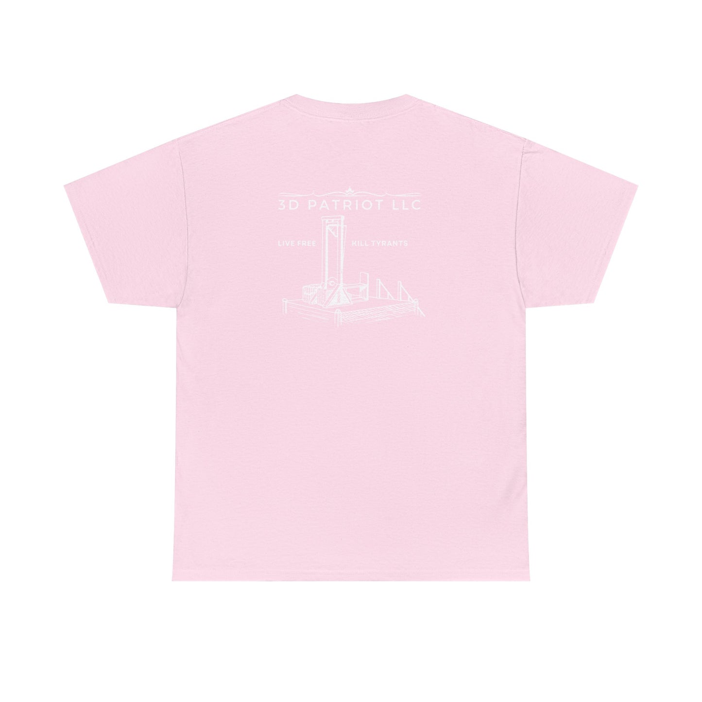 WHITE 3D Patriot Small Logo with Guillotine - Unisex Heavy Cotton Tee