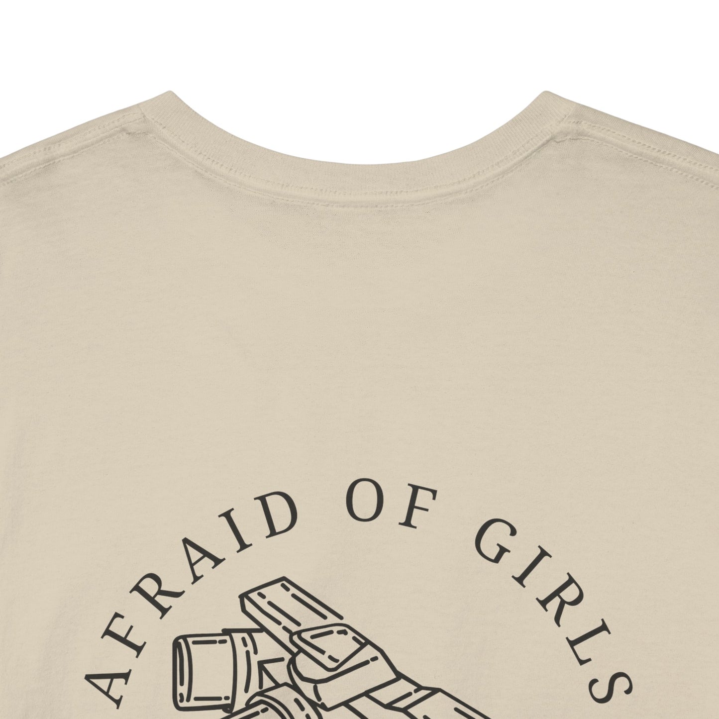3D Patriot Small Logo with Afraid of Girls - Unisex Heavy Cotton Tee