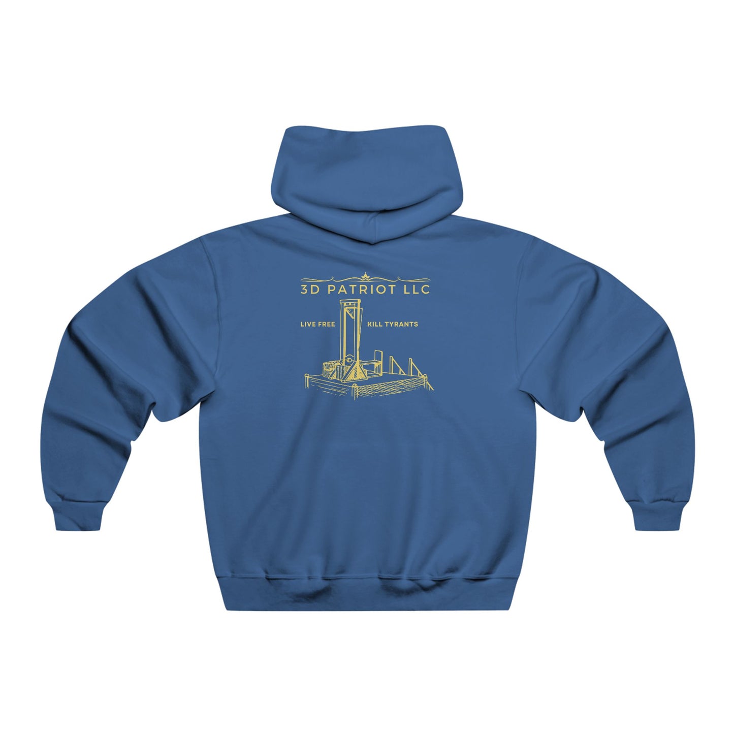 YELLOW 3D Patriot Small Logo with Guillotine - Men's  Hooded Sweatshirt