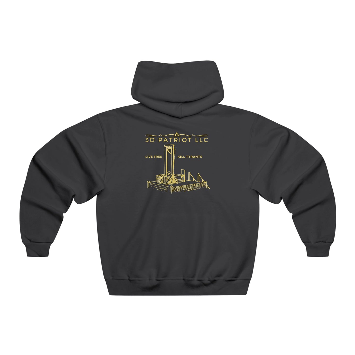 YELLOW 3D Patriot Small Logo with Guillotine - Men's  Hooded Sweatshirt
