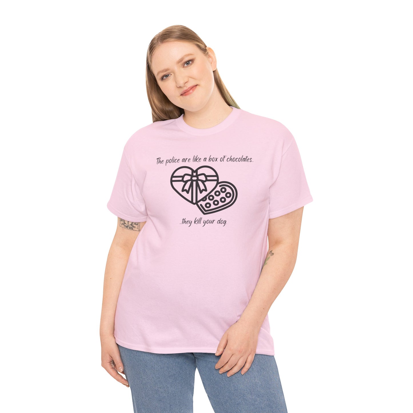 Police are like a box of chocolates - Unisex Heavy Cotton Tee