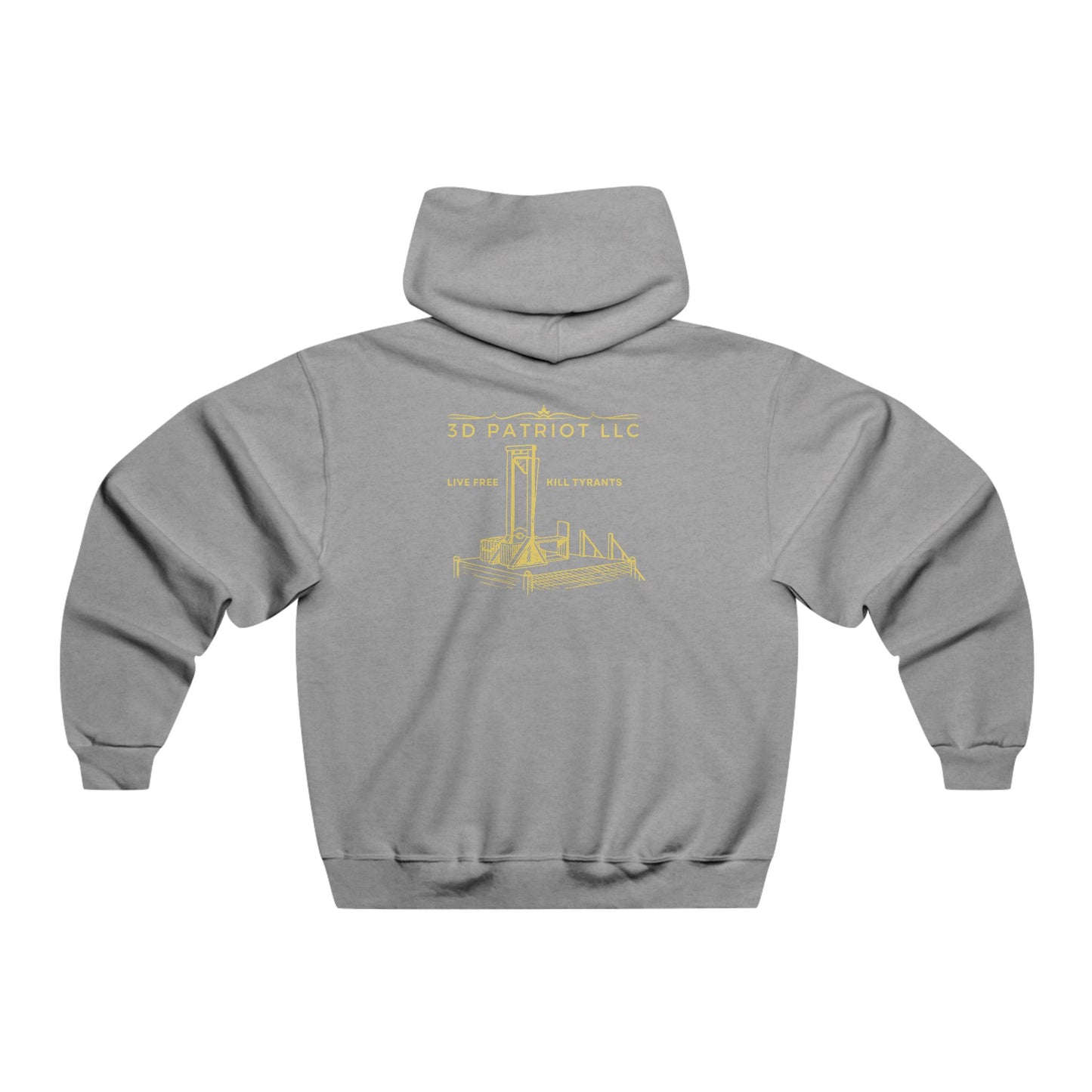 YELLOW 3D Patriot Small Logo with Guillotine - Men's  Hooded Sweatshirt