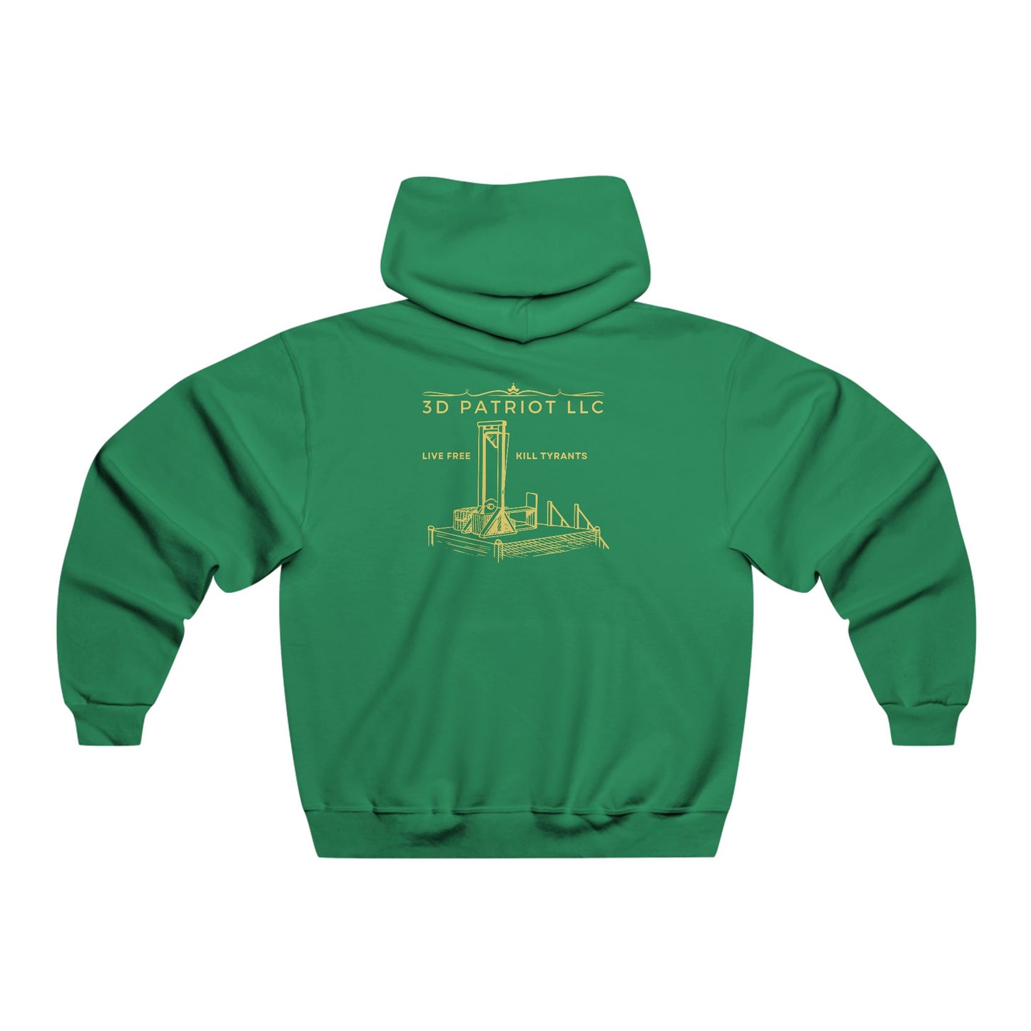 YELLOW 3D Patriot Logo with Guillotine - Men's  Hooded Sweatshirt