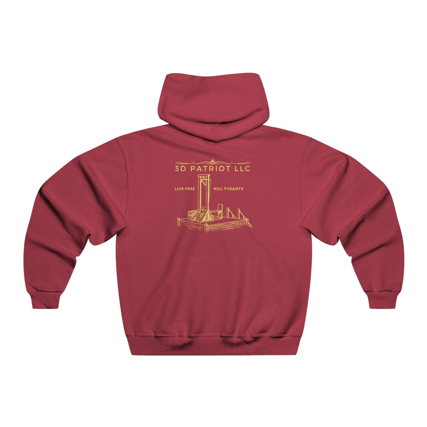 YELLOW 3D Patriot Logo with Guillotine - Men's  Hooded Sweatshirt